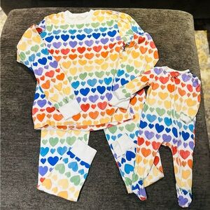Mom and Mini Rainbow Heart PJs